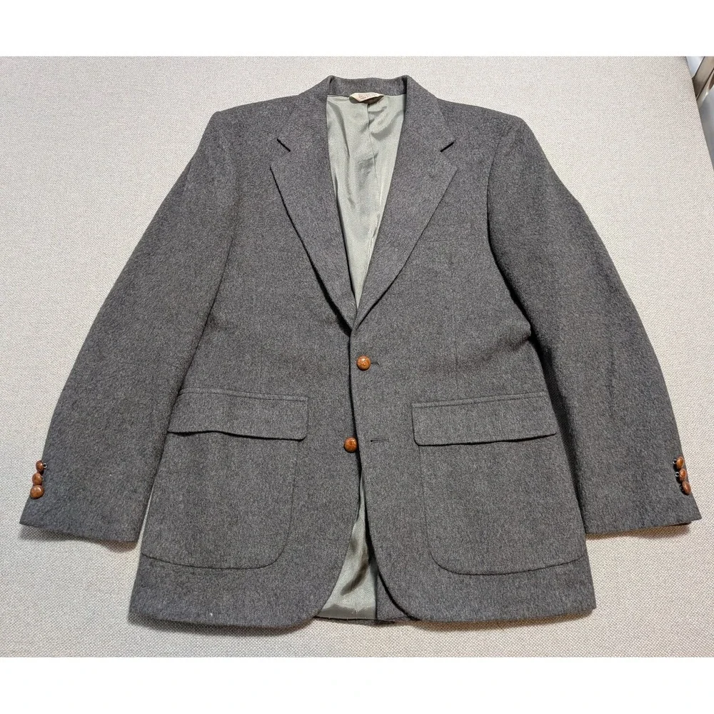 Hunt Valley Men's Blazer 38R Camel Hair Gray Sport Coat Jacket Made in USA